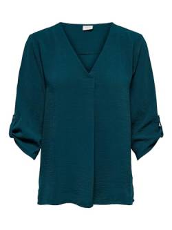 Damen JDY Lange Freizeit Hemd Bluse 3/4 Ärmel Tunika Longshirt Loose Oberteil Locker Leicht JDYDIVYA, Farben:Petrol, Größe:36 von JDY NOOS