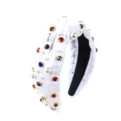JDYaoYing Perlenknoten-Stirnband für Damen, mit Schmucksteinen, breites Kopfband für Damen und Mädchen von JDYaoYing