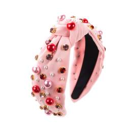 JDYaoYing Perlenknoten-Stirnband für Damen, mit Schmucksteinen, breites Kopfband für Damen und Mädchen von JDYaoYing