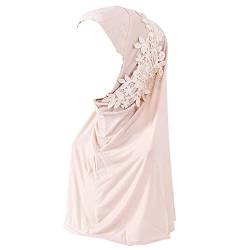 JDYaoYing Turban mit floralem muslimischem Schal, Hijab-Schal, Kopfwickel, Schals für Damen, Hut, Beige, Einheitsgröße von JDYaoYing