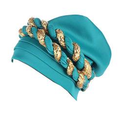 JDYaoYing Twisted Braid Afrikanischer Turban für Frauen Headwrap Beanie Mütze Haarabdeckung Hut, Grün , Einheitsgröße von JDYaoYing