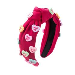 JDYaoYing Valentinstag-Stirnbänder, Zubehör für Frauen, Schweißherz, Liebe, Stirnband, geknotetes Stirnband, breiter Knoten-Kopfband von JDYaoYing