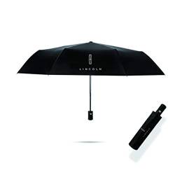 JDclubs Automatisch öffnender großer faltbarer Regenschirm mit Auto-Logo (passend für Lincoln) von JDclubs