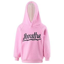 JEATHA Kinder Fleece Hoodie Mädchen Jungen Kapuzenpullover Fleecejacke Langarm Kapuzenpulli Sweatshirt mit Kapuze Warmes Pullover Top Thermomantel Rosa 116-122 von JEATHA