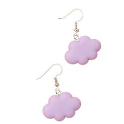 Acryl-Ohrhänger – Modische Wolken-Harz-Ohrringe, Cartoon-Süßer Wolken-Ohrhaken-Anhänger, Leichter Baumelnder Schmuck, Geschenke Für Frauen, Teenager, Mädchen, Lila, Einheitsgröße von JEDTAKCT