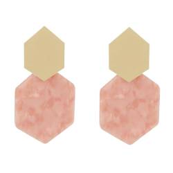 Acryl-Ohrringe Für Damen – Einfache Geometrische Rauten-Acryl-Ohrringe, Vintage-Ohrringe, Statement-Ohrringe, Sommer-Schmuck-Accessoires, Rosa, Einheitsgröße von JEDTAKCT