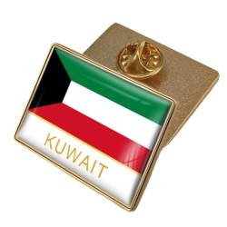 Anstecknadel Mit Kuwait-Flagge – Anstecknadel Mit Kuwait-Flagge, Souvenir, Nationaler Neuheitsschmuck, Anstecknadel, Krawattennadel, Zubehör, Partygeschenke Für Hemd, Anzug, Pullover, 32 X 23 Mm, von JEDTAKCT