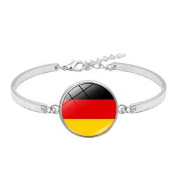 Armband Mit Deutschland-Flagge Für Damen – Zeit-Edelstein-Armband Für Herren Und Damen, Paar, Modisch, Personalisierbar, Verstellbarer Armreif, Patriotischer Schmuck, Geschenk Für Freunde, Wie A von JEDTAKCT