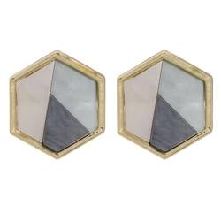 Geometrische Ohrstecker Aus Acryl – Sechseck-Rhombus-Ohrringe Mit Buntem Muster Für Damen, Einfache Vintage-Statement-Ohrringe, Schmuck, Geschenke, Accessoires, Stil 1, Einheitsgröße von JEDTAKCT