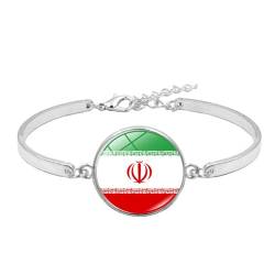 Iran-Nationalflaggen-Armband Für Damen – Zeit-Edelstein-Armband Für Damen, Vintage, Personalisierbar, Verstellbarer Armreif, Patriotischer Schmuck, Geschenkzubehör, Wie Abgebildet, Einheitsgröße von JEDTAKCT