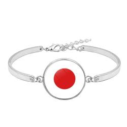 Japan-Flagge-Armband Für Damen – Zeit-Edelstein-Symbol, Flagge, Handgelenk-Armband, Modisch, Personalisierbar, Verstellbarer Armreif, Patriotischer Schmuck, Geschenk-Accessoires, Wie Abgebildet, E von JEDTAKCT