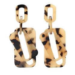 Modische Lange Acryl-Ohrringe – Statement-Ohrringe Mit Geometrischem Leopardenmuster, Übertriebene Ohrringe, Vintage-Ohrschmuck, Ohrschmuck Für Frauen Und Mädchen, Khaki, Einheitsgröße von JEDTAKCT