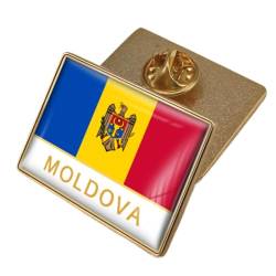 Moldawien-Flagge-Brosche – Moldawien-Flagge-Anstecknadel, Nationales Emblem, Brosche, Patriotisches Abzeichen Für Kleidung, Taschen, Hemd, Rucksack, Kunsthandwerk Für Männer Und Frauen, 32 X 23 von JEDTAKCT