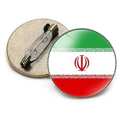 Runde Iran-Flaggen-Brosche – Iran-Flaggen-Anstecknadel, Anstecknadel, Knopfbrosche Für Anzug, Krawatte, Hut, Damen Und Herren, Neuartige Schmuckbrosche Für Patriot-Kleidung, Taschenzubehör, Wie von JEDTAKCT