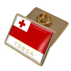 Tonga-Flaggen-Brosche – Tonga-Abzeichen, Anstecknadeln, Nationalflaggen-Knopf, Anstecknadel, Patriotische Ornamente, Erinnerungsstücke Für Pullover, Schals, Rucksäcke, Accessoires, 32 X 23 Mm, W von JEDTAKCT