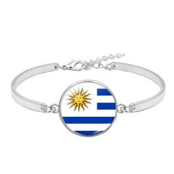 Uruguay-Flaggen-Armband Für Damen – Zeit-Edelstein-Flaggen-Armband, Länderstolz-Armband, Handgelenkwickel, Kartenflaggen-Armband, Handgefertigter Schmuck, Geschenke, Wie Abgebildet, Einheitsgröße von JEDTAKCT