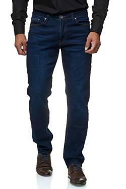JEEL Herren-Jeans - Regular-Fit Straight-Cut - Stretch - Jeans-Hose Basic Washed 01-Navy 31W / 32L von JEEL