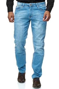 JEEL Herren-Jeans - Regular-Fit Straight-Cut - Stretch - Jeans-Hose Basic Washed 02-hellblau 31W / 30L von JEEL
