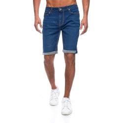 JEEL Herren Kurze Hosen - Slim-Fit Jeans-Shorts - 5-Pocket-Style - Stretch Herren-Shorts - Kurze Hose für Männer - Basic Washed - 3-Blau - 32W von JEEL