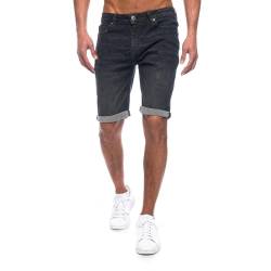 JEEL Herren Kurze Hosen - Slim-Fit Jeans-Shorts - 5-Pocket-Style - Stretch Herren-Shorts - Kurze Hose für Männer - Basic Washed - 6-Schwarz - 34W von JEEL