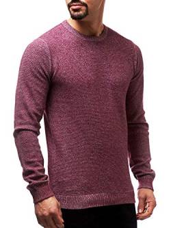 JEFF Herren Crespo Feinstrickpullover aus Baumwolle | Strickpullover für Männer Zinfandel Mix XXL von JEFF