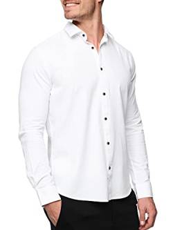 JEFF Herren Earman Hemd mit Brust-Tasche aus Baumwolle | Herrenhemd für Männer Optical White XL von JEFF