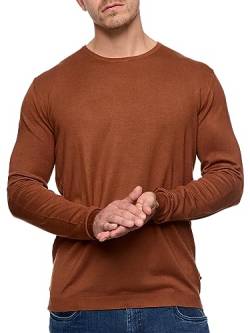 JEFF Herren Greyson Strickpullover mit Rundkragen | Feinstrick Pullover Cardigan Männer Golden Brown XL von JEFF