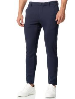 JEFF Herren JFEzra Stoffhose mit 4 Taschen | Stretch Hose Herrenhose für Männer Dark Navy 33/32 von JEFF