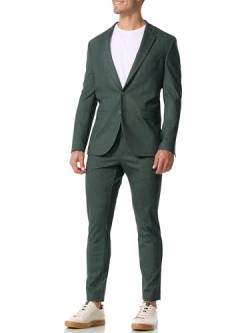 JEFF Herren JFLuke Set Anzug 2-teilig Sakko Hose Set | elastischer Herrenanzug Regular Fit Männer Green Herringbone 52 von JEFF