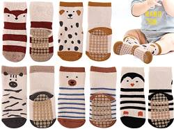 5 Paar Baby Socken,Anti Rutsch Socken für Mädchen Jungen,Stoppersocken Kinder Antirutsch Socken,Kleinkinder Warme Dicke Thermosocken,ABS Rutschfeste Winter Baumwolle Socken (1-3 Jahre (5 Farben)) von JEFFOUOO