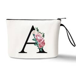 JEKUGOT Personalisierte Make-up-Taschen, Geburtstagsgeschenke für Frauen, A-Z, personalisierte Geschenke für Frauen, einzigartige Freundschaftsgeschenke für Frauen, Braut-Kosmetiktasche, Mütter (), a von JEKUGOT