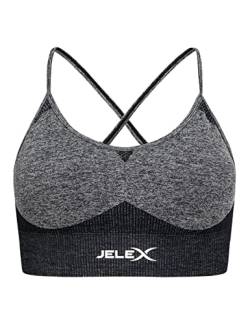 JELEX Angelina Damen Fitness Sport-BH (L, Schwarz) von JELEX