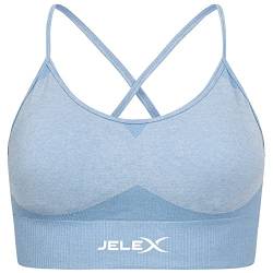 JELEX Angelina Damen Fitness Sport-BH (XL, Blau) von JELEX
