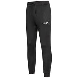 JELEX Easy Herren Jogginghose Trainingshose für Männer Polyester-Baumwollmischung wärmendes, weiches Fleece-Innenmaterial (as3, Alpha, l, Regular, Regular, Schwarz) von JELEX