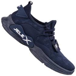 JELEX Performance Herren Sneaker in grau/schwarz. Atmungsaktive Sportschuhe mit Mesh-Obermaterial und Rutschfester Sohle. (Blau, EU Schuhgrößensystem, Erwachsene, Numerisch, M, 41) von JELEX