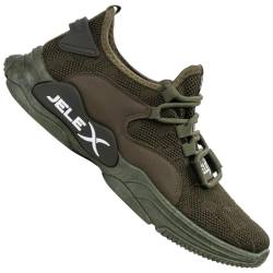 JELEX Performance Herren Sneaker in grau/schwarz. Atmungsaktive Sportschuhe mit Mesh-Obermaterial und Rutschfester Sohle. (Dunkelgrün, EU Schuhgrößensystem, Erwachsene, Numerisch, M, 45) von JELEX