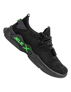 JELEX Performance Herren Sneaker. Atmungsaktive, rutschfeste Sportschuhe mit Mesh-Obermaterial (Schwarz, eu_Footwear_Size_System, Adult, Numeric, medium, Numeric_41) von JELEX