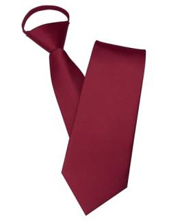 JEMYGINS Herren Reißverschlusskrawatte Burgundisch Krawatte - Eleganter Look in Sekundenschnelle von JEMYGINS