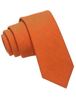 JEMYGINS Herren Schmal Geschnittenes Baumwollmischgewebe mit 6cm Breite in verschiedenen Farben Erhältlich,Baumwolle, Orange von JEMYGINS