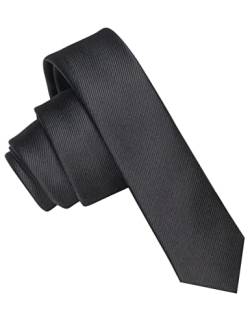 JEMYGINS Krawatte für Herren, schmal, Seide, 4 cm Gr. Medium, Schwarz von JEMYGINS