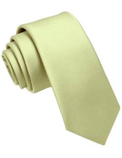 JEMYGINS Krawatte schmale Krawatten für Herren seide Hochzeit Schlips milchig weiß von JEMYGINS