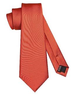 JEMYGINS Schmale Einfarbige Herren krawatte mit einer Vielfalt an Farben - 7cm rot orange von JEMYGINS