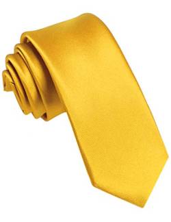 JEMYGINS Schmale Herren Krawatte einfarbig in verschiedenen Farben 6cm (Gelb) von JEMYGINS