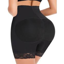 JENCVNL Damen Butt Lifter Höschen, Gepolstert Po Push Up Butt Lifter Hüfte Push Up Unterhose Hip Enhancer Miederhose Shapewear (XL, Schwarz) von JENCVNL