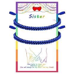 JENDEAR SHINE 2Pcs Passendes Armband für Schwestern, Geburtstagsgeschenk, Geflochtenes Seil, Freundschaftsarmband für Weibliche, Teenager, Mädchen, Beste Freunde von JENDEAR SHINE