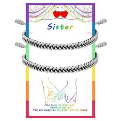 JENDEAR SHINE 2Pcs Passendes Armband für Schwestern, Geburtstagsgeschenk, Geflochtenes Seil, Freundschaftsarmband für Weibliche, Teenager, Mädchen, Beste Freunde von JENDEAR SHINE