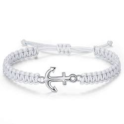 JENDEAR SHINE Anker Armband für Herren,Verstellbar Handgeflochtenes Seil Armband,Coole Schmuck Geschenke für Herren von JENDEAR SHINE