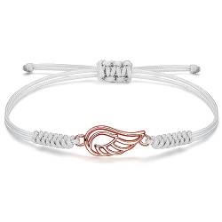 JENDEAR SHINE Engelsflügel Armband für Damen, Handgeflochtenes Seil Schutzengel Armband, Geburtstagsgeschenke für Damen, Mädchen, Schwestern, Freunde von JENDEAR SHINE