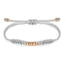 JENDEAR SHINE Geflochtenes Seil Armband für Damen, Handgefertigtes Armband mit Perlen und Knoten, Mädchen Geburtstag Freundschaft Glücksgeschenk Rot Schwarz Schmuck von JENDEAR SHINE