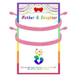 JENDEAR SHINE Mutter Tochter Armband Set für 2, Mama und Ich Gleicher Stil, Seilarmband, Wünsch dir was, Pflege, Handgemachtes Armband, Tochtergeschenk von Mama von JENDEAR SHINE